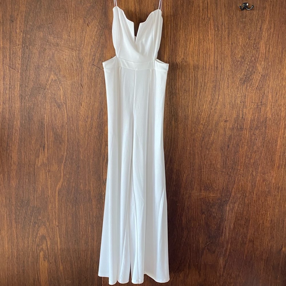 NWT Symphony Bridal White Wedding Bachelorette Party Strapless Jumpsuit Romper